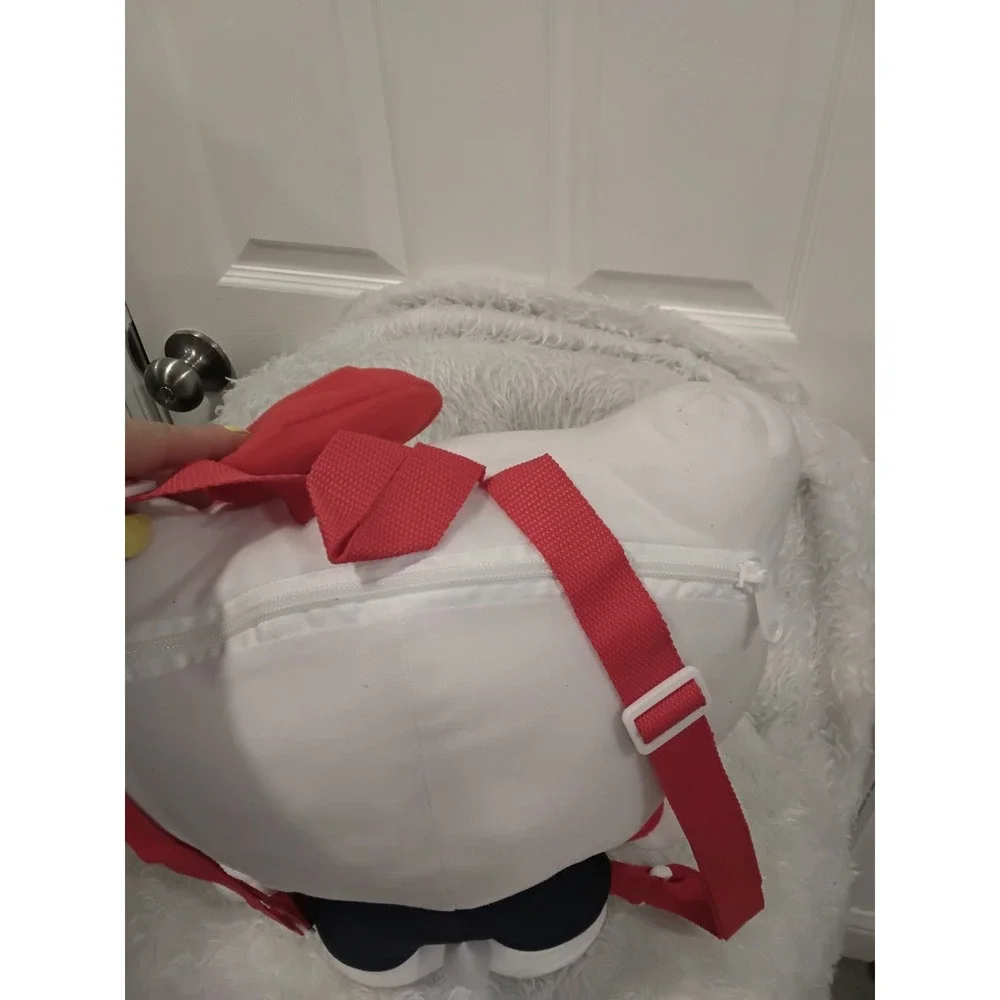 Sanrio Hello Kitty Plush Backpack Kids Red Blue Overalls 15 Inch Soft Bag
